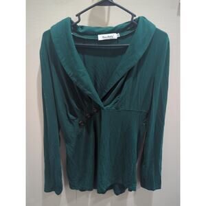 Nine daily Women's Green Shirt Top Blouse Size Large NWOT